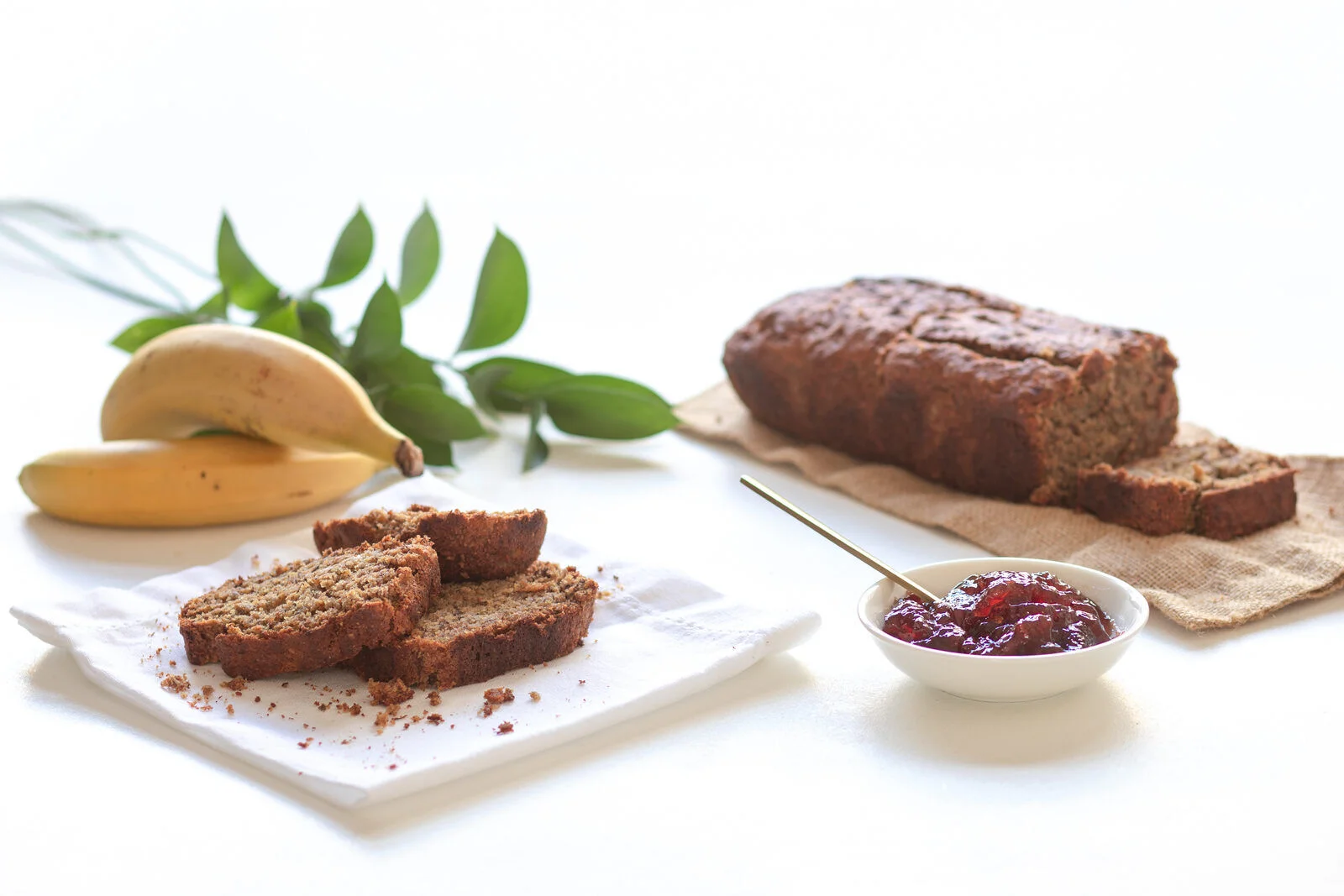 Sliced banana loaf.